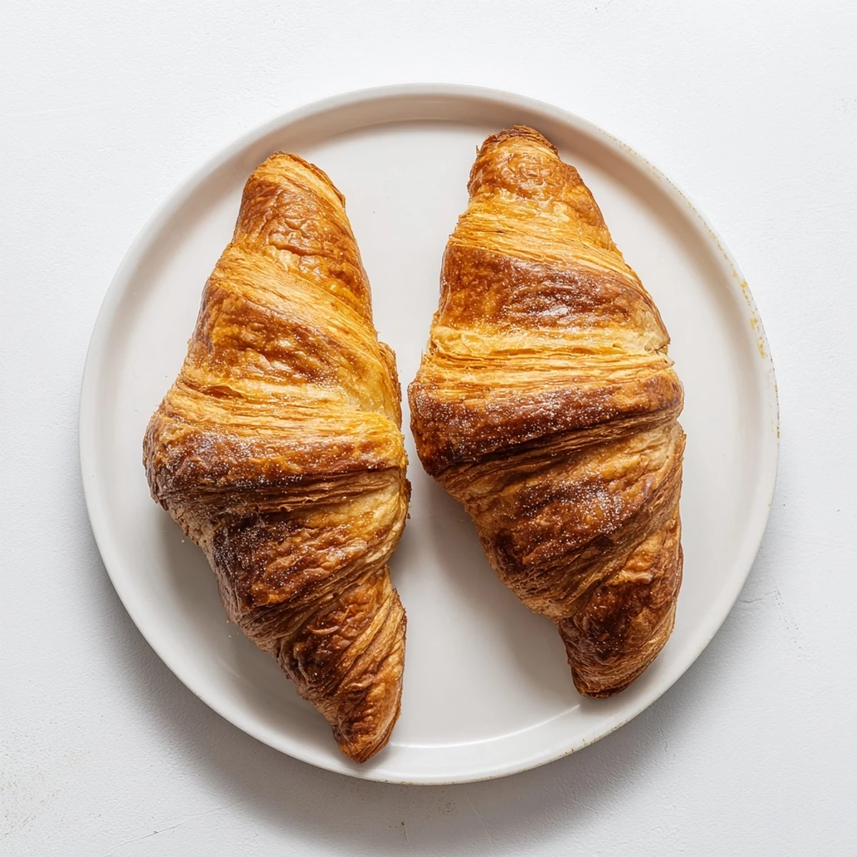 Golden brown air fryer homemade croissants with flaky layers and buttery texture