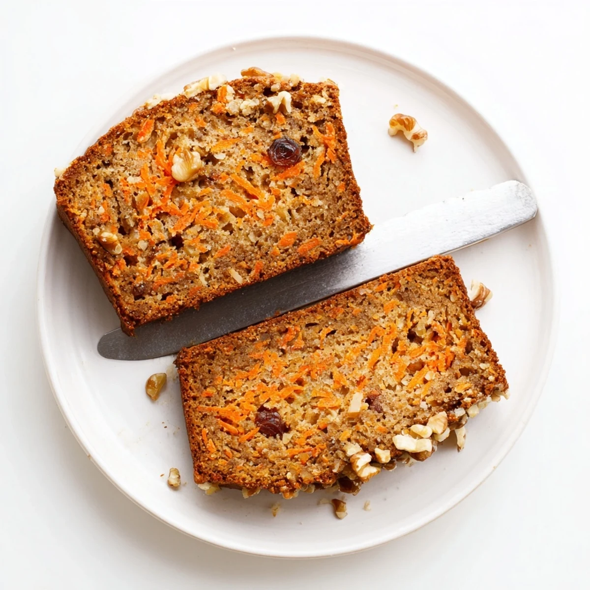 Homemade carrot cake banana bread with cinnamon spice flecks and a tender crumb texture