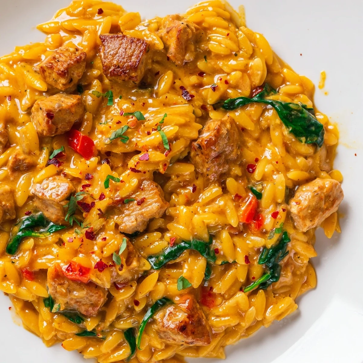 One Pot Cajun Chicken Alfredo Orzo