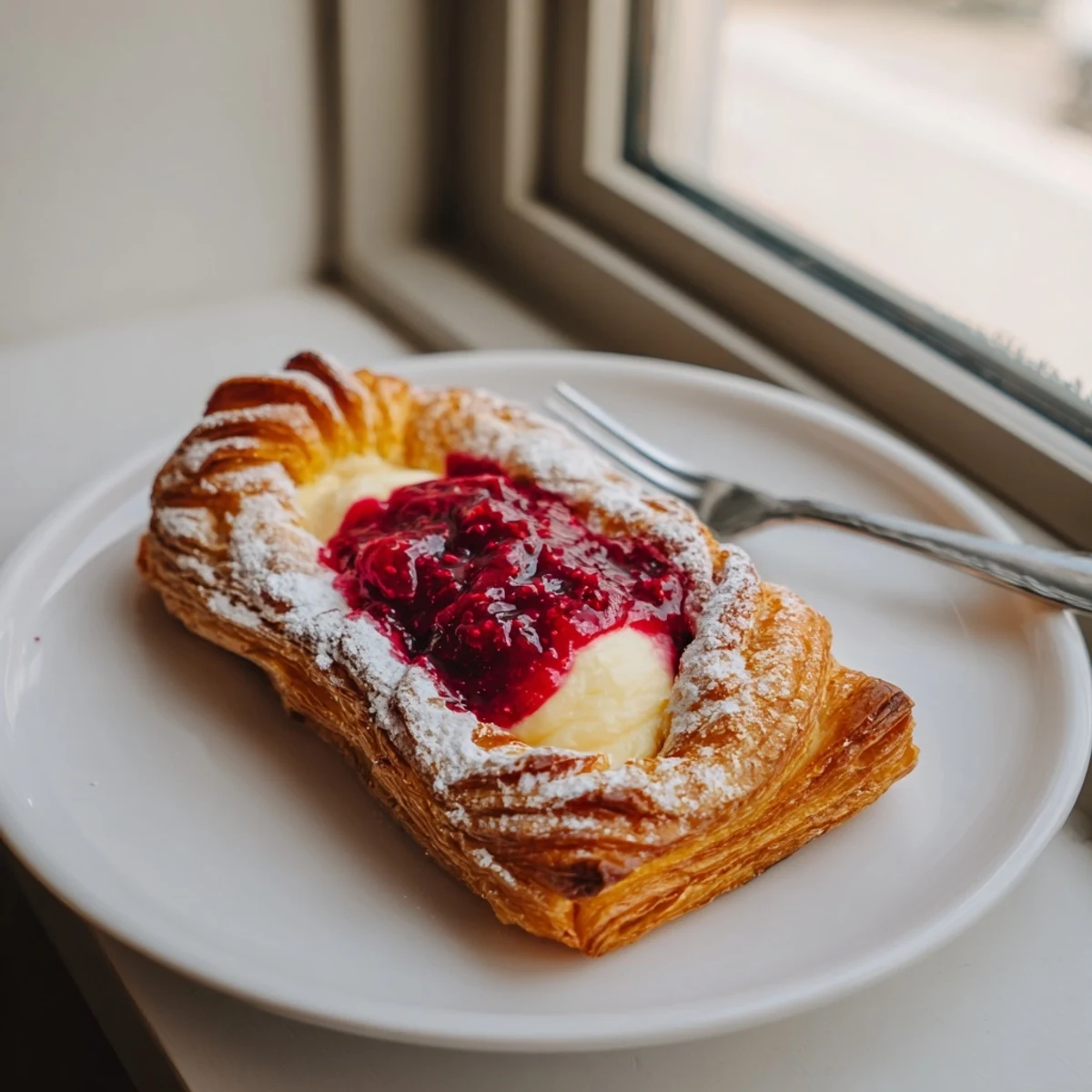 Sourdough Discard Raspberry Cream Cheese Danishes