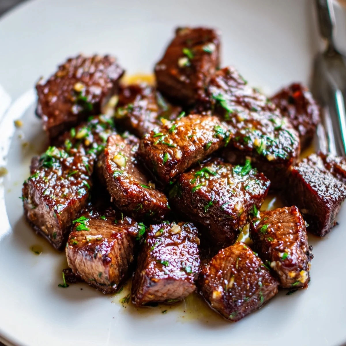Seared Cowboy Butter Steak Bites with citrus zest and smoky paprika finish