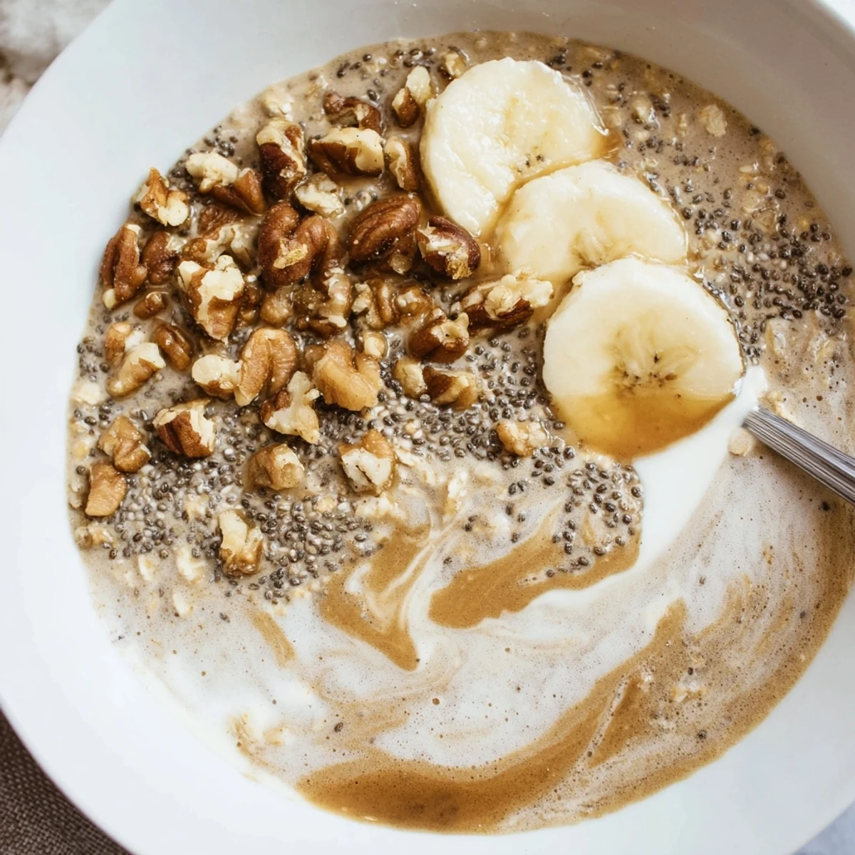 Mason jar Brown Sugar Coffee Overnight Oats, morning ready, silky texture and coffee aroma