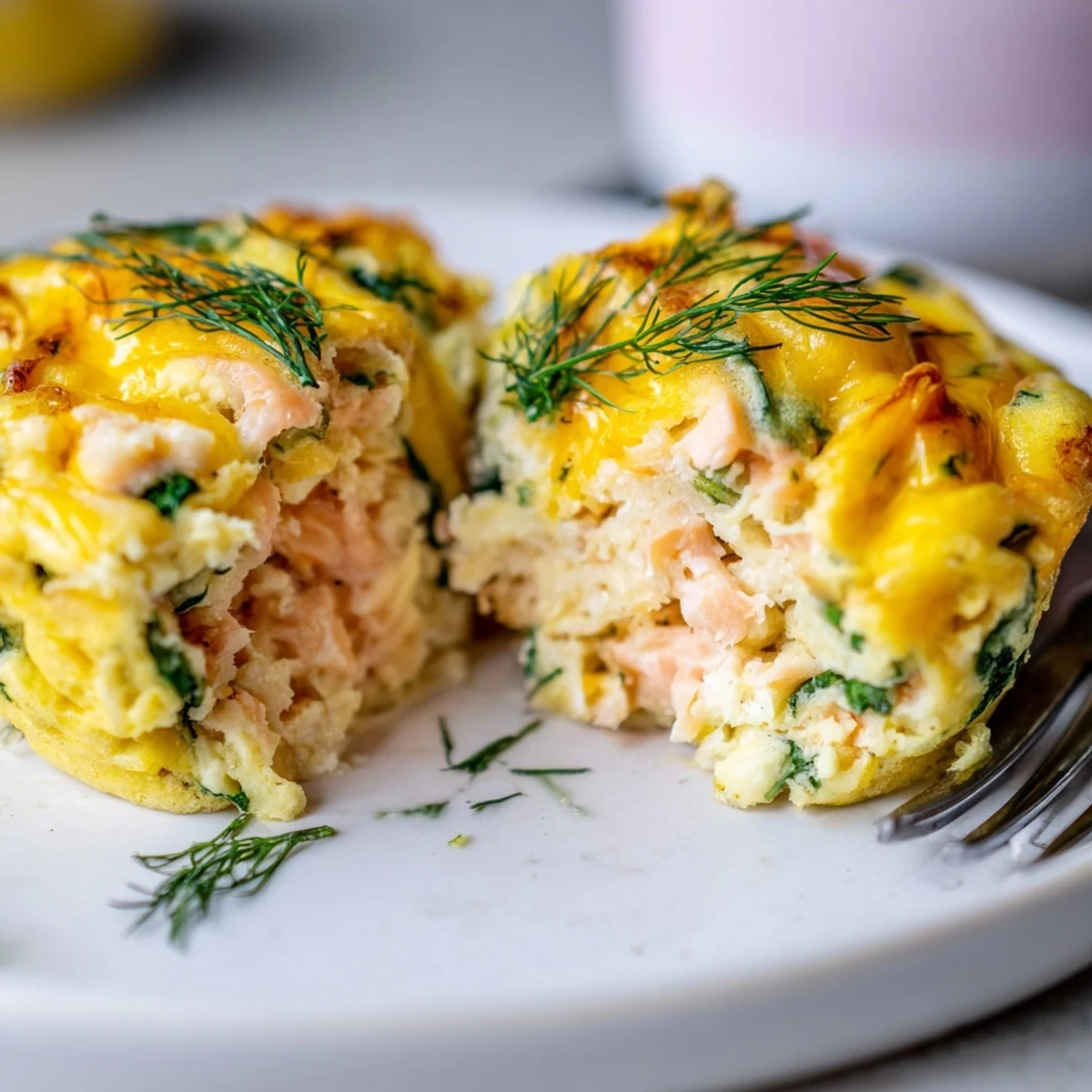 Fluffy, herb-packed breakfast bites: Smoked Salmon Egg Muffins cooling on rack