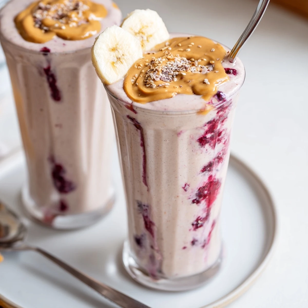 Aromatic High Protein Smoothie with cinnamon, poured for quick post workout recovery