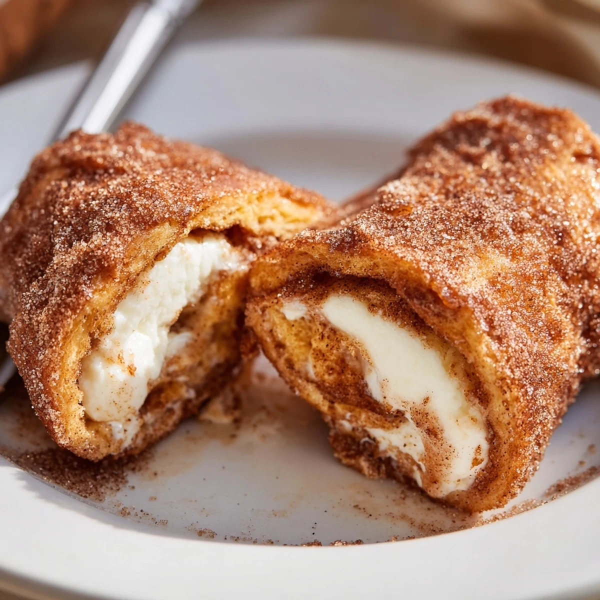 Cinnamon Roll French Toast Roll Ups skillet browned with crisp edges and gooey center