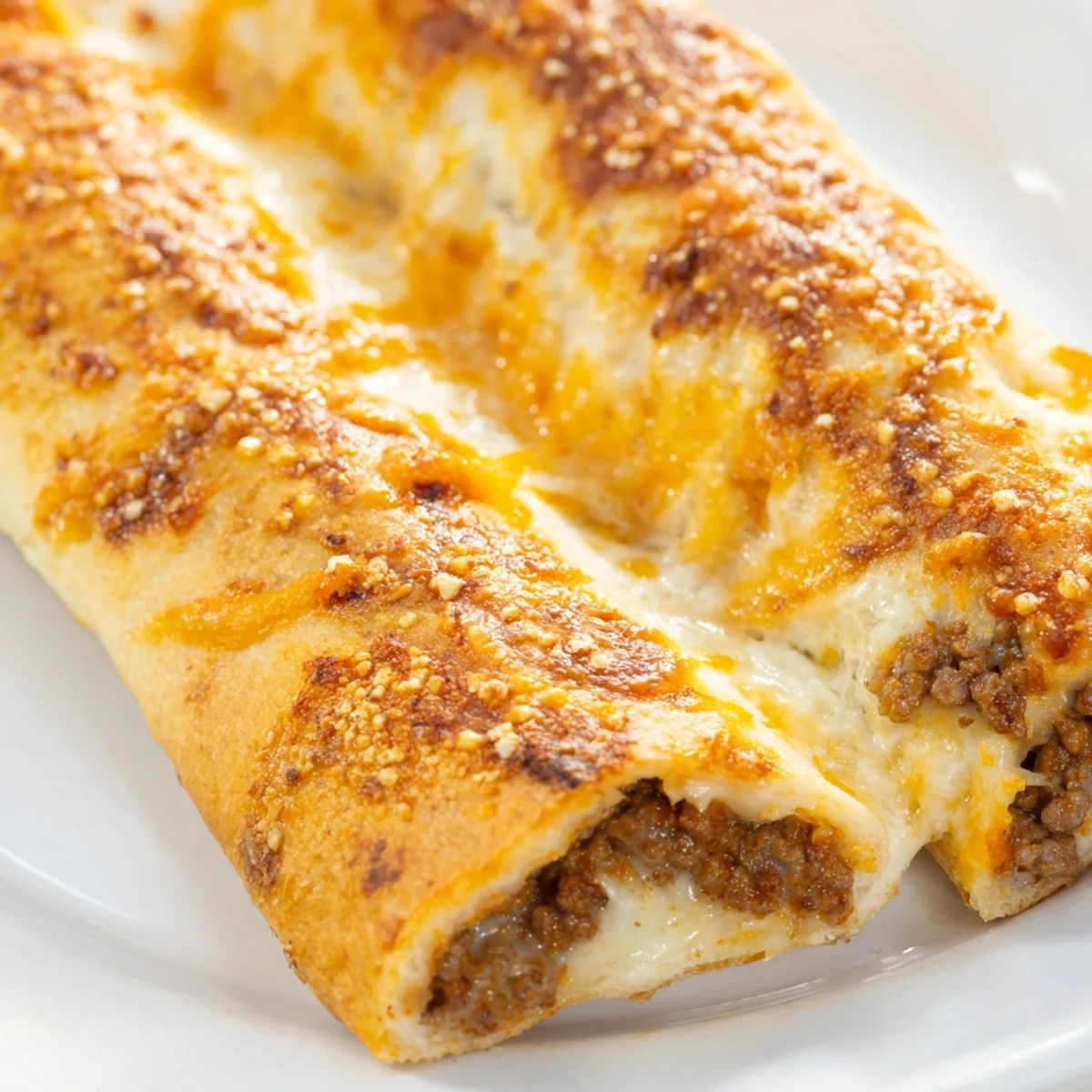 Golden brown cheesy taco sticks fresh from the oven with melted cheddar and mozzarella