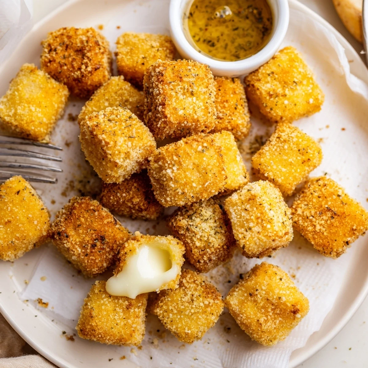 Irresistible Crispy Mozzarella Poppers With Maple Glaze served with ranch dipping sauce